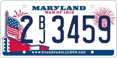 MD license plate 2BJ3459
