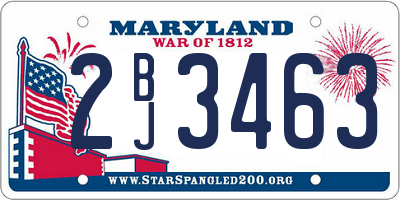MD license plate 2BJ3463