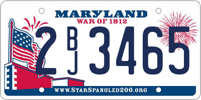 MD license plate 2BJ3465
