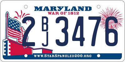 MD license plate 2BJ3476