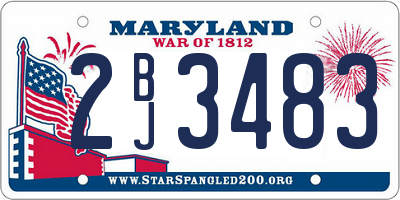 MD license plate 2BJ3483