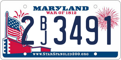 MD license plate 2BJ3491