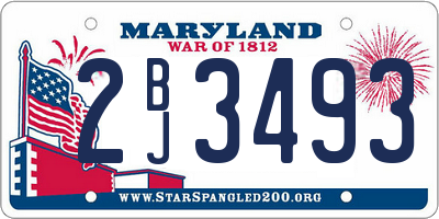 MD license plate 2BJ3493