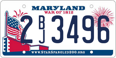 MD license plate 2BJ3496