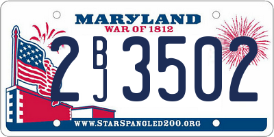 MD license plate 2BJ3502