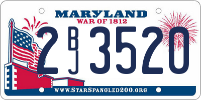 MD license plate 2BJ3520