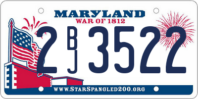 MD license plate 2BJ3522