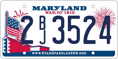 MD license plate 2BJ3524
