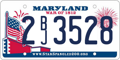 MD license plate 2BJ3528