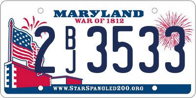 MD license plate 2BJ3533