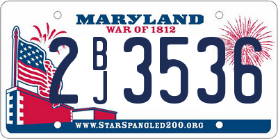 MD license plate 2BJ3536