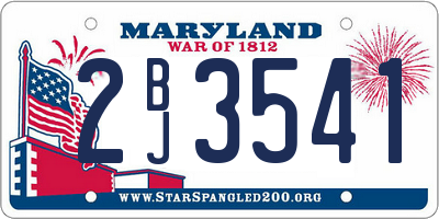 MD license plate 2BJ3541