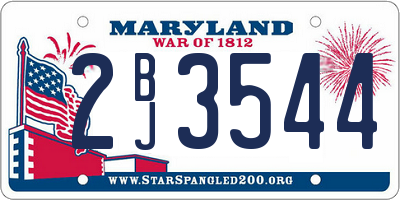 MD license plate 2BJ3544