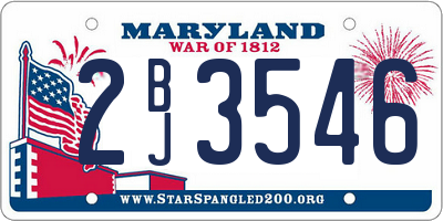 MD license plate 2BJ3546