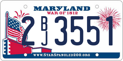 MD license plate 2BJ3551