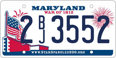 MD license plate 2BJ3552