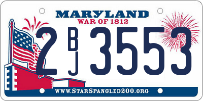 MD license plate 2BJ3553