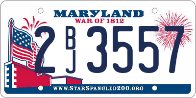 MD license plate 2BJ3557