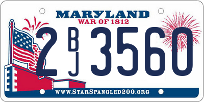 MD license plate 2BJ3560