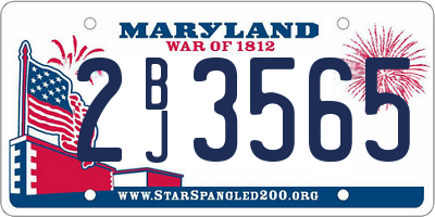 MD license plate 2BJ3565