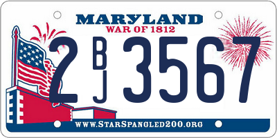 MD license plate 2BJ3567