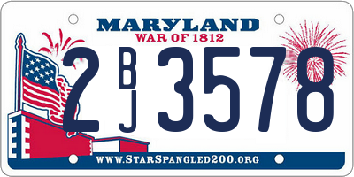 MD license plate 2BJ3578