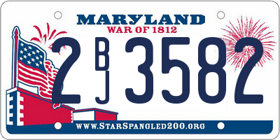 MD license plate 2BJ3582
