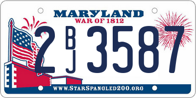MD license plate 2BJ3587