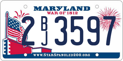MD license plate 2BJ3597