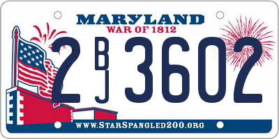 MD license plate 2BJ3602