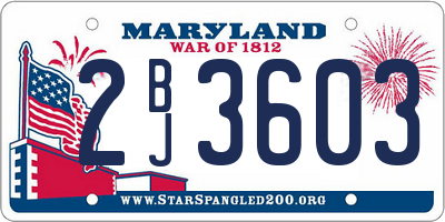 MD license plate 2BJ3603