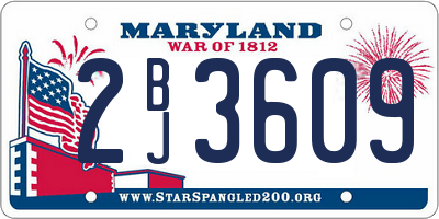 MD license plate 2BJ3609