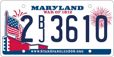 MD license plate 2BJ3610