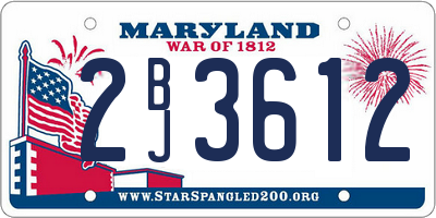 MD license plate 2BJ3612