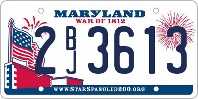 MD license plate 2BJ3613