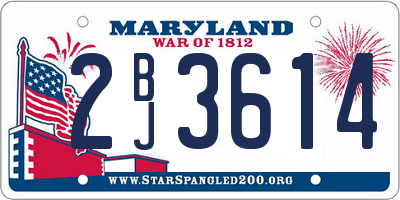 MD license plate 2BJ3614