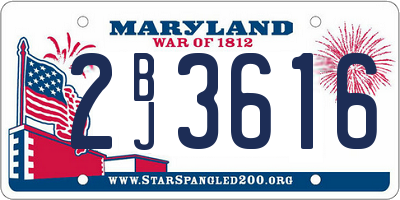 MD license plate 2BJ3616