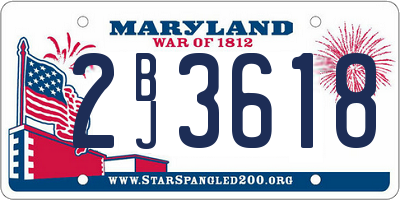 MD license plate 2BJ3618
