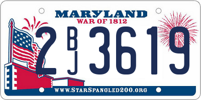 MD license plate 2BJ3619