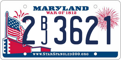 MD license plate 2BJ3621