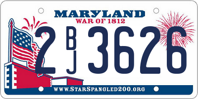 MD license plate 2BJ3626