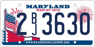 MD license plate 2BJ3630