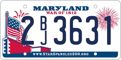 MD license plate 2BJ3631