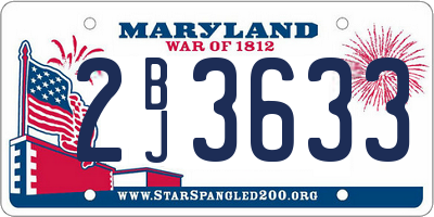 MD license plate 2BJ3633