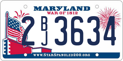MD license plate 2BJ3634