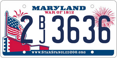 MD license plate 2BJ3636