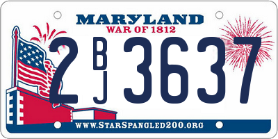 MD license plate 2BJ3637