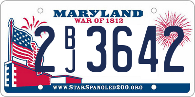 MD license plate 2BJ3642
