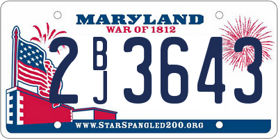 MD license plate 2BJ3643