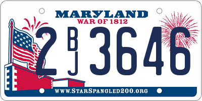 MD license plate 2BJ3646